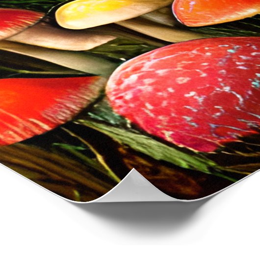 Paddenstoel Enchanted Forest Fantasy Sparkle Poster (Hoek)