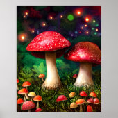 Paddenstoel Enchanted Forest Fantasy Sparkle Poster (Voorkant)