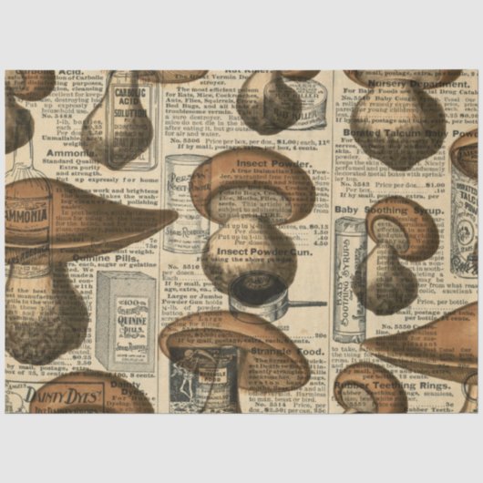 Paddenstoel Ephemera Ontwerpreeks #12 Tissuepapier (Voorkant)