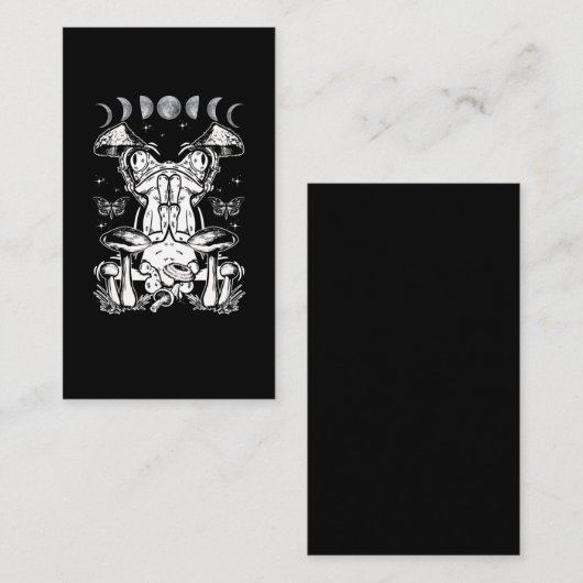Paddenstoel esthetische kikkervisjes Magic Moon Ph Visitekaartje (Voorkant / Achterkant)