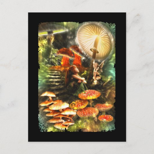 paddenstoel Fairies Fantasy Briefkaart (Voorkant)