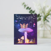 Paddenstoel Fantasie Fee Magisch Paars Briefkaart (Staand voorkant)