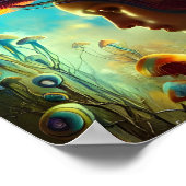 Paddenstoel Fantasieën AI Generated Art Poster (Hoek)