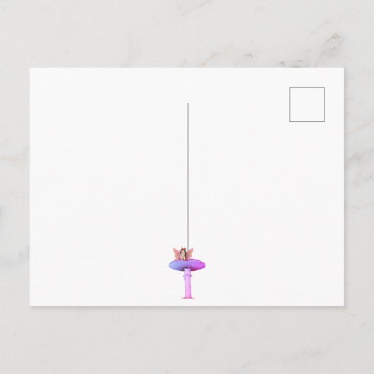 Paddenstoel Fantasy Fee Magisch Paars Briefkaart (Achterkant)