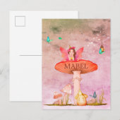 Paddenstoel Fantasy Fee Muis Decoratie Briefkaart (Voorkant / Achterkant)