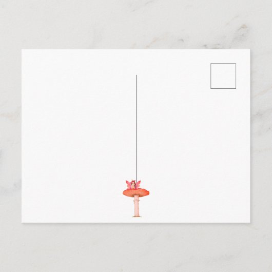 Paddenstoel Fantasy Fee Muis Decoratie Briefkaart (Achterkant)