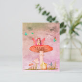 Paddenstoel Fantasy Fee Muis Decoratie Briefkaart (Staand voorkant)