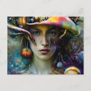 paddenstoel Fantasy Woman Briefkaart