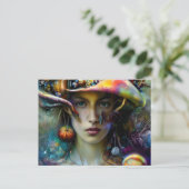 paddenstoel Fantasy Woman Briefkaart (Staand voorkant)