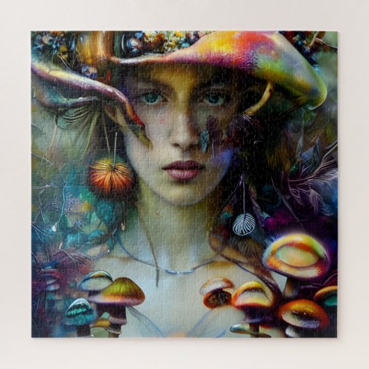 paddenstoel Fantasy Woman Legpuzzel (Verticaal)