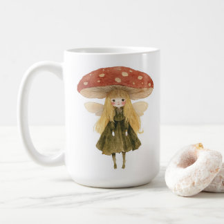 Paddenstoel Fee Meisje Watercolor Koffiemok