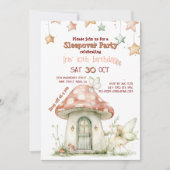 Paddenstoel feeën huis, meisjesachtig magisch bos kaart (Voorkant)