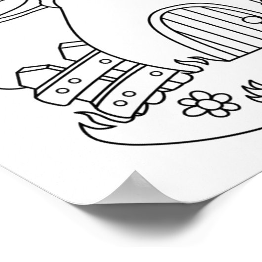 Paddenstoel Feeënwoning Kleur je Eigen Poster (Hoek)