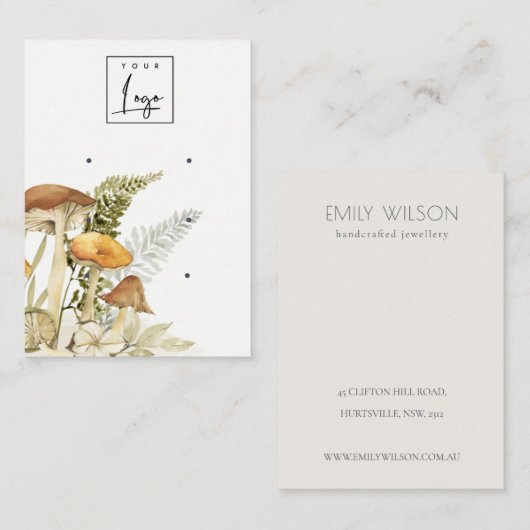 Paddenstoel Fern Foliage Logo 3 Veroorbaar scherm Visitekaartje (Voorkant / Achterkant)