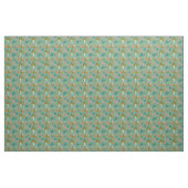 Paddenstoel Floral Mint Pattern Retro Stof (Fat Quarter)