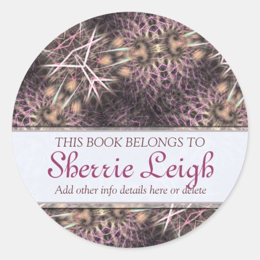 Paddenstoel Fractals Boekplaat Label (Voorkant)