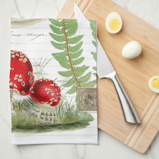 paddenstoel Frans keukenhanddoek voor Manuscript (Quarter Fold)