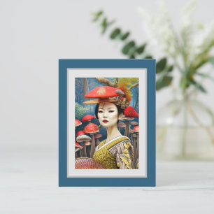 paddenstoel Geisha Surreal Fantasy Art Briefkaart