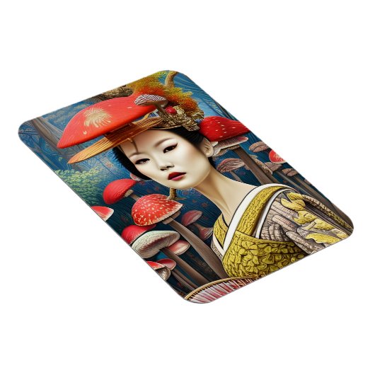 paddenstoel Geisha Surreal Fantasy Art Magneet (Rechterzijde)