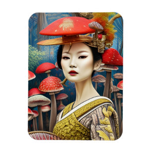 paddenstoel Geisha Surreal Fantasy Art Magneet
