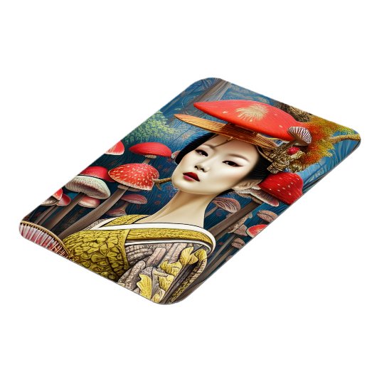 paddenstoel Geisha Surreal Fantasy Art Magneet (Linkerzijde)
