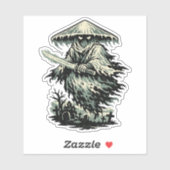 Paddenstoel Ghost Ronin — Halloween Spirit Warrior Sticker (Vel)