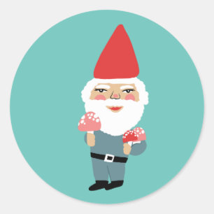 Paddenstoel Gnome Cute Colorful & Fun Ronde Sticker