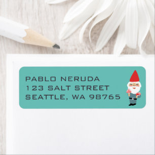 Paddenstoel Gnome Cute CUSTOM-adres  Etiket