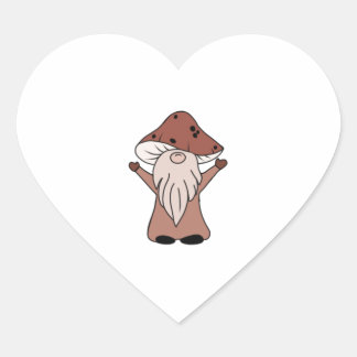 paddenstoel Gnome Hart Sticker