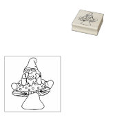 paddenstoel Gnome Rubberstempel (Gestempeld)