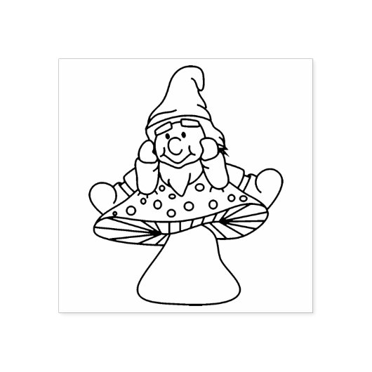 paddenstoel Gnome Rubberstempel (Afrduk)
