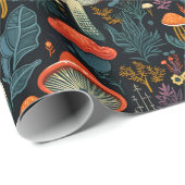 Paddenstoel Goblincore Paddenstoelen Bos natuur Fu Cadeaupapier (Rol Hoek)