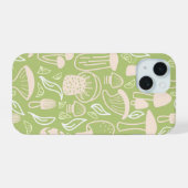 paddenstoel groen iPhone 15 case (Achterkant horizontaal)