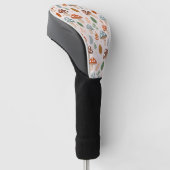 Paddenstoel, herfstloof, natuurpatroon golfheadcover (Schuin)