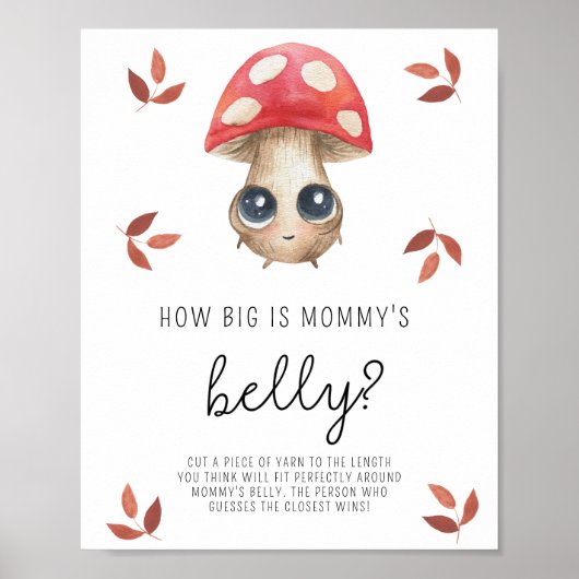 Paddenstoel - Hoe groot is mama's buik spelposter Poster (Voorkant)