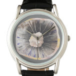 paddenstoel horloge<br><div class="desc">Minimaal schilderen van de waterverf van een paddenstoel in neutrale tinten van bruin en grijs. Originele kunst van Nic Squirrell. Ideaal voor een chef-kok, ober of kok, of voor een leuke vent!</div>