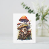 Paddenstoel huis vele verdiepingen Rood en wit Briefkaart (Staand voorkant)