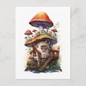 Paddenstoel huis vele verdiepingen Rood en wit Briefkaart (Voorkant)