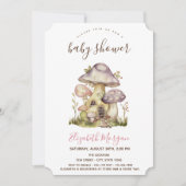 Paddenstoel Huizen Pink Stripes Baby shower Kaart (Voorkant)