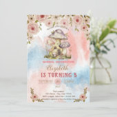 Paddenstoel Huizen Waterverf Bloemen Splash Verjaa Kaart (Staand voorkant)