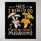 paddenstoel Hunter Mannen Fungi Foraging Morels Mu Poster (Voorkant)