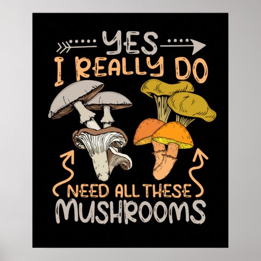 paddenstoel Hunter Mannen Fungi Foraging Morels Mu Poster (Voorkant)