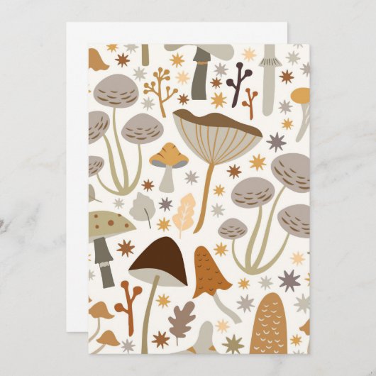 paddenstoel Hunter Mid Century Mushroom Bedankkaart (Voorkant / Achterkant)