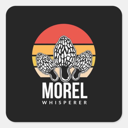 paddenstoel Hunter Morel Whisperer Vierkante Sticker (Voorkant)