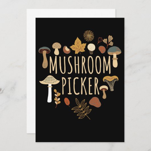 paddenstoel Hunter Mushrooms Picker Bedankkaart (Voorkant / Achterkant)
