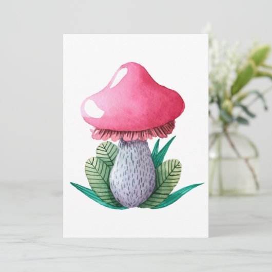 paddenstoel Hunter-paddenstoel en bladeren Kaart (Staand voorkant)