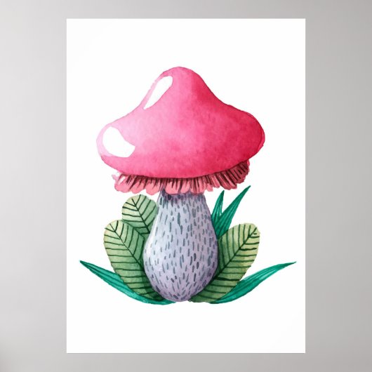 paddenstoel Hunter-paddenstoel en bladeren Poster (Voorkant)