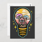 Paddenstoel in een lichte lamp briefkaart (Voorkant / Achterkant)