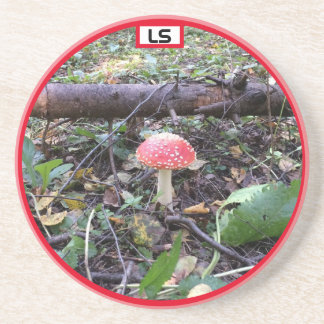 Paddenstoel in het bos LS Zandsteen Onderzetter