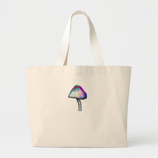 paddenstoel in witte driehoekige kleuren grote tote bag (Voorkant)